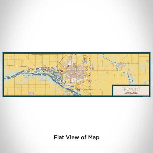 Flat View of Map Custom Fremont Nebraska Map Enamel Mug in Woodblock