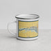 Left View Custom Fremont Nebraska Map Enamel Mug in Woodblock