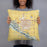 Person holding 18x18 Custom Fremont Nebraska Map Throw Pillow in Woodblock