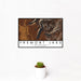 12x18 Fremont Lake Wyoming Map Print Landscape Orientation in Ember Style With Small Cactus Plant in White Planter