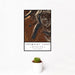 12x18 Fremont Lake Wyoming Map Print Portrait Orientation in Ember Style With Small Cactus Plant in White Planter