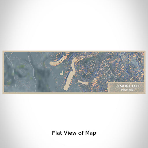 Flat View of Map Custom Fremont Lake Wyoming Map Enamel Mug in Afternoon