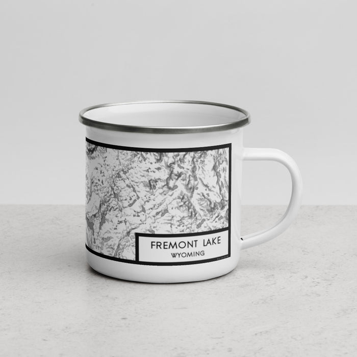 Right View Custom Fremont Lake Wyoming Map Enamel Mug in Classic