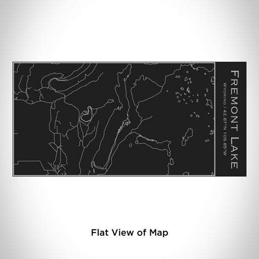 Rendered View of Fremont Lake Wyoming Map Engraving on 17oz Stainless Steel Insulated Cola Bottle in Black