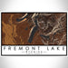 Fremont Lake Wyoming Map Print Landscape Orientation in Ember Style With Shaded Background