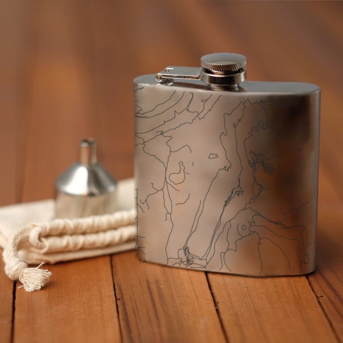 Fremont Lake Wyoming Custom Engraved City Map Inscription Coordinates on 6oz Stainless Steel Flask