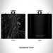 Rendered View of Fremont Lake Wyoming Map Engraving on 6oz Stainless Steel Flask in Black