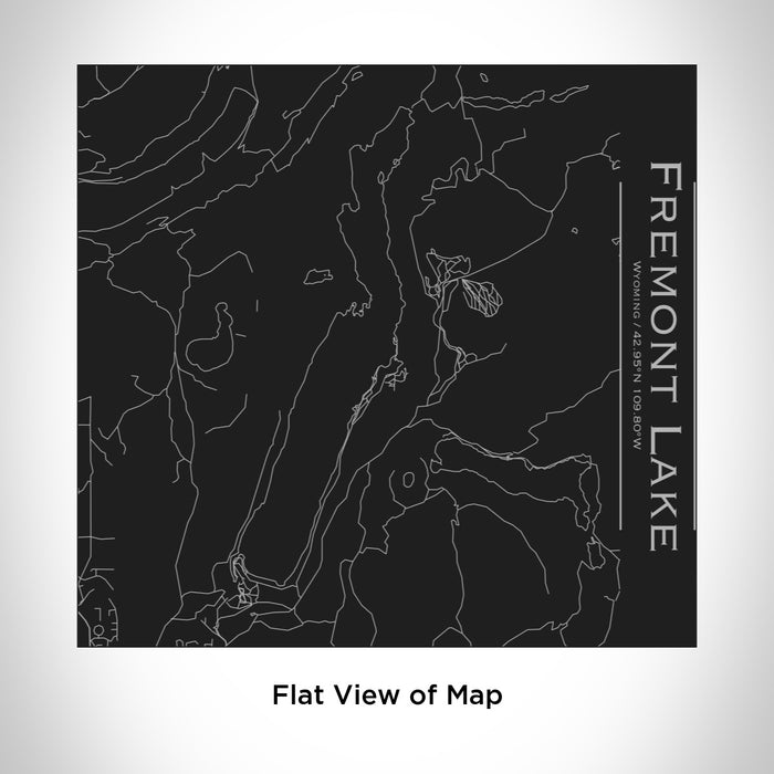 Rendered View of Fremont Lake Wyoming Map Engraving on 17oz Stainless Steel Insulated Tumbler in Black
