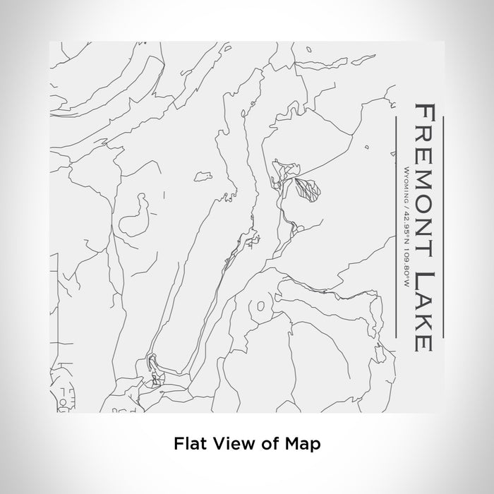 Rendered View of Fremont Lake Wyoming Map Engraving on 17oz Stainless Steel Insulated Tumbler in White