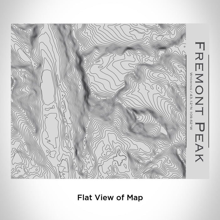 Rendered View of Fremont Peak Wyoming Map Engraving on 20oz Stainless Steel Insulated Bottle with Bamboo Top