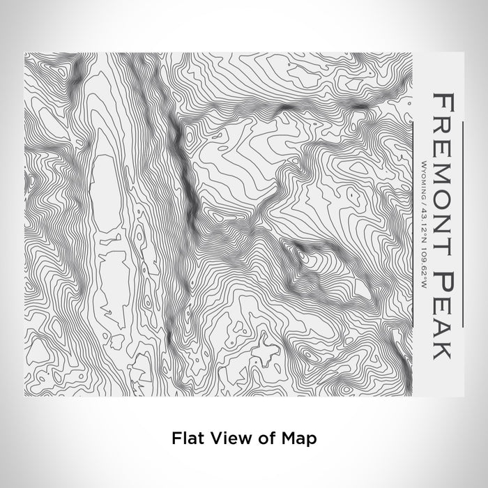 Rendered View of Fremont Peak Wyoming Map Engraving on 20oz Stainless Steel Insulated Bottle with Bamboo Top in White