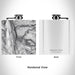Rendered View of Fremont Peak Wyoming Map Engraving on 6oz Stainless Steel Flask in White