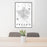 24x36 Fresno California Map Print Portrait Orientation in Classic Style Behind 2 Chairs Table and Potted Plant