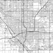 Fresno California Map Print in Classic Style Zoomed In Close Up Showing Details