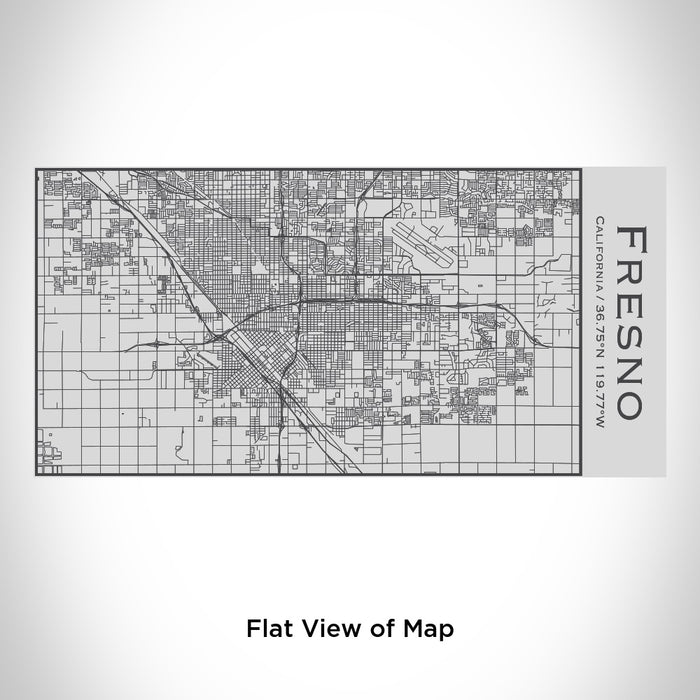 Rendered View of Fresno California Map Engraving on 17oz Stainless Steel Insulated Cola Bottle