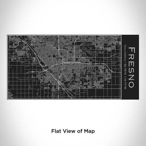 Rendered View of Fresno California Map Engraving on 17oz Stainless Steel Insulated Cola Bottle in Black