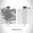 Rendered View of Fresno California Map Engraving on 6oz Stainless Steel Flask in White