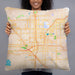 Person holding 22x22 Custom Fresno California Map Throw Pillow in Watercolor