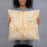 Person holding 18x18 Custom Fresno California Map Throw Pillow in Watercolor