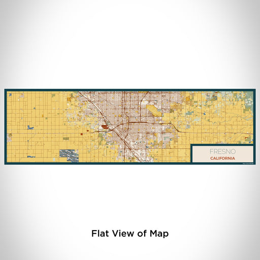 Flat View of Map Custom Fresno California Map Enamel Mug in Woodblock