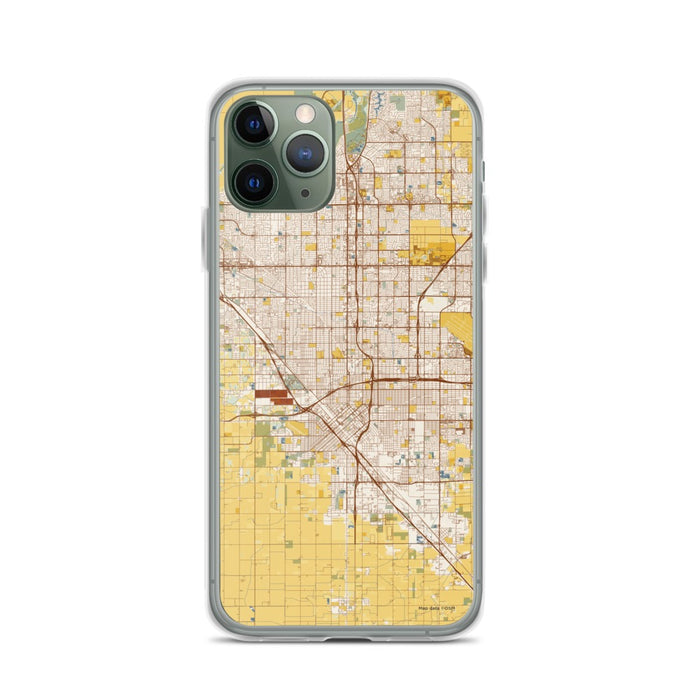 Custom Fresno California Map Phone Case in Woodblock
