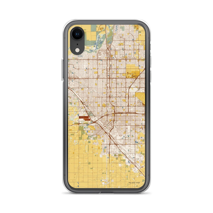 Custom Fresno California Map Phone Case in Woodblock