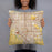 Person holding 18x18 Custom Fresno California Map Throw Pillow in Woodblock