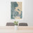24x36 Friday Harbor Washington Map Print Portrait Orientation in Afternoon Style Behind 2 Chairs Table and Potted Plant