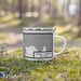 Right View Custom Friday Harbor Washington Map Enamel Mug in Classic on Grass With Trees in Background