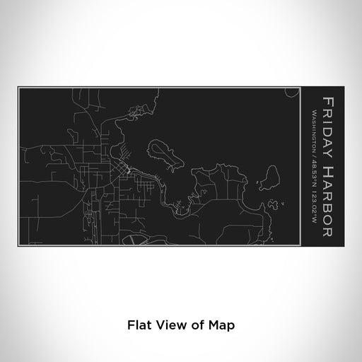 Rendered View of Friday Harbor Washington Map Engraving on 17oz Stainless Steel Insulated Cola Bottle in Black