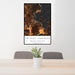 24x36 Friday Harbor Washington Map Print Portrait Orientation in Ember Style Behind 2 Chairs Table and Potted Plant