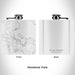 Rendered View of Friday Harbor Washington Map Engraving on 6oz Stainless Steel Flask in White