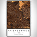 Friendswood Texas Map Print Portrait Orientation in Ember Style With Shaded Background