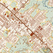 Friendswood Texas Map Print in Woodblock Style Zoomed In Close Up Showing Details