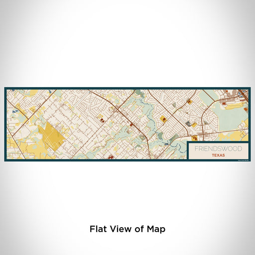 Flat View of Map Custom Friendswood Texas Map Enamel Mug in Woodblock