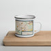 Right View Custom Friendswood Texas Map Enamel Mug in Woodblock