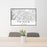 24x36 Frisco Texas Map Print Landscape Orientation in Classic Style Behind 2 Chairs Table and Potted Plant