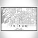 Frisco Texas Map Print Landscape Orientation in Classic Style With Shaded Background
