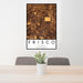 24x36 Frisco Texas Map Print Portrait Orientation in Ember Style Behind 2 Chairs Table and Potted Plant