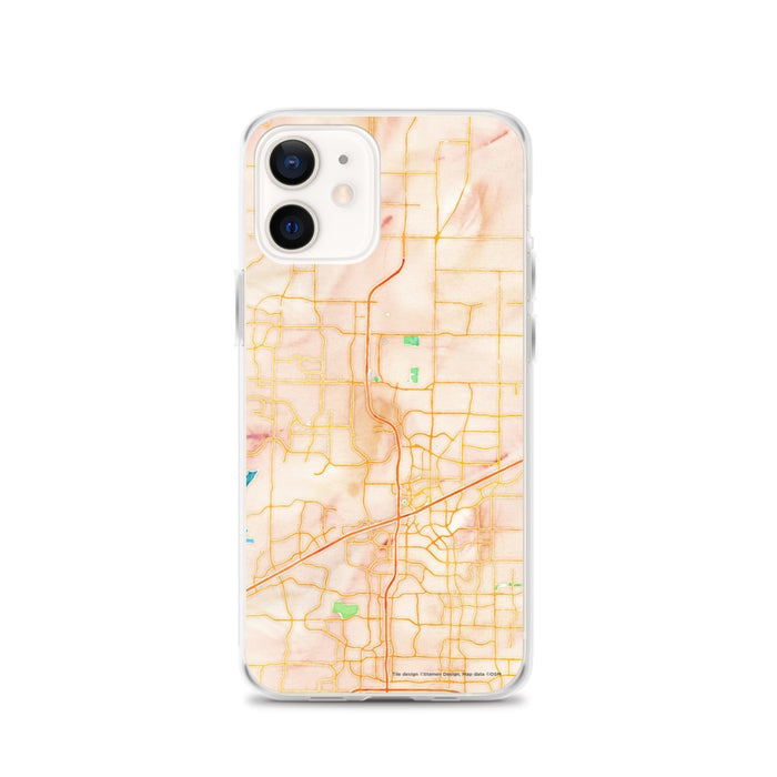 Custom Frisco Texas Map iPhone 12 Phone Case in Watercolor