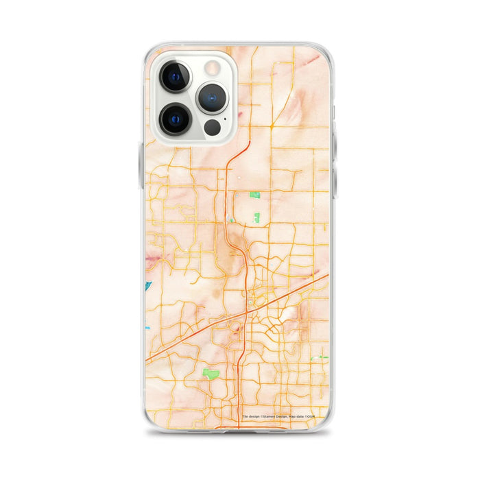 Custom Frisco Texas Map iPhone 12 Pro Max Phone Case in Watercolor