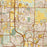 Frisco Texas Map Print in Woodblock Style Zoomed In Close Up Showing Details