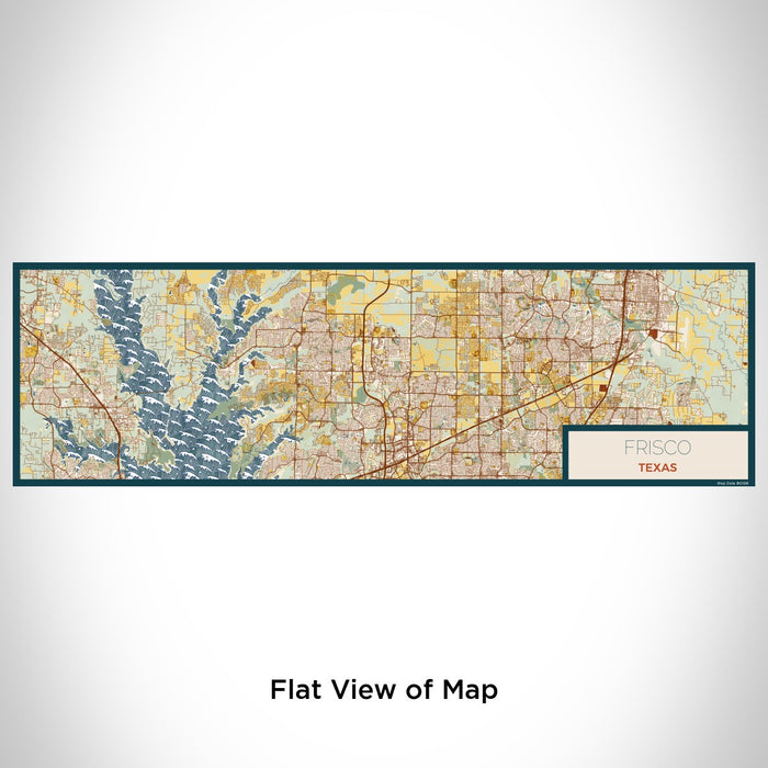 Flat View of Map Custom Frisco Texas Map Enamel Mug in Woodblock