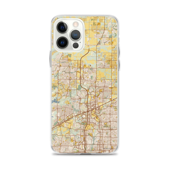 Custom Frisco Texas Map iPhone 12 Pro Max Phone Case in Woodblock