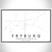 Fryburg Pennsylvania Map Print Landscape Orientation in Classic Style With Shaded Background