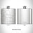 Rendered View of Fryburg Pennsylvania Map Engraving on 6oz Stainless Steel Flask