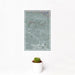12x18 Fullerton California Map Print Portrait Orientation in Afternoon Style With Small Cactus Plant in White Planter