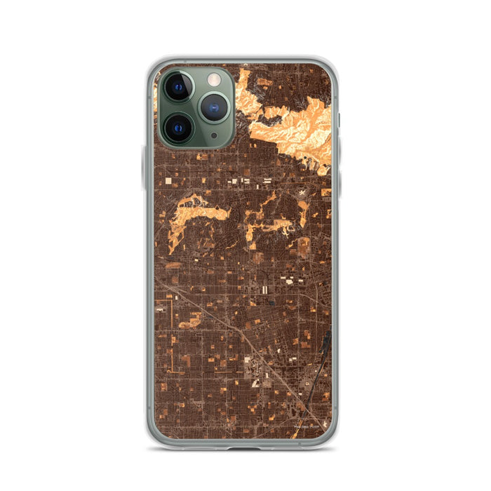 Custom iPhone 11 Pro Fullerton California Map Phone Case in Ember
