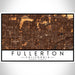Fullerton California Map Print Landscape Orientation in Ember Style With Shaded Background