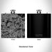 Rendered View of Fullerton California Map Engraving on 6oz Stainless Steel Flask in Black